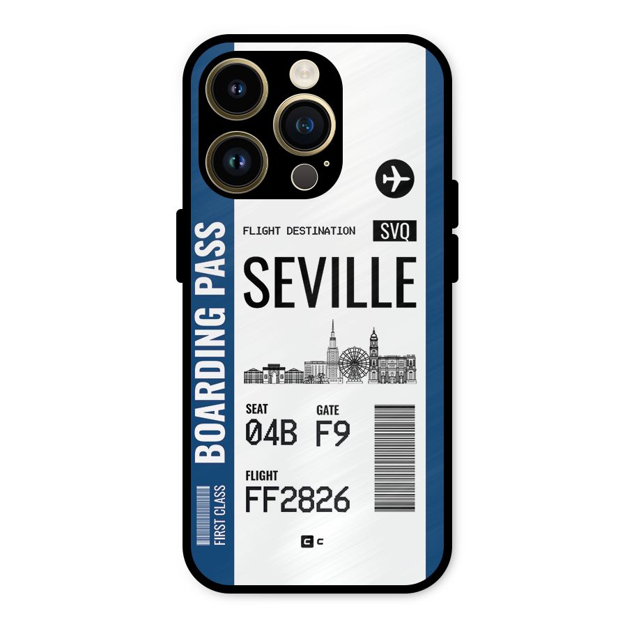 Seville Boarding Pass Metal Back Case for iPhone 14 Pro
