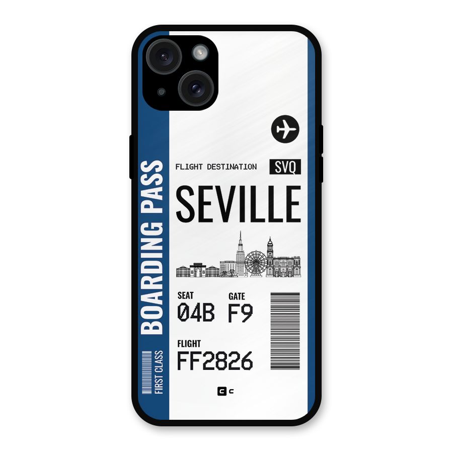 Seville Boarding Pass Metal Back Case for iPhone 15 Plus