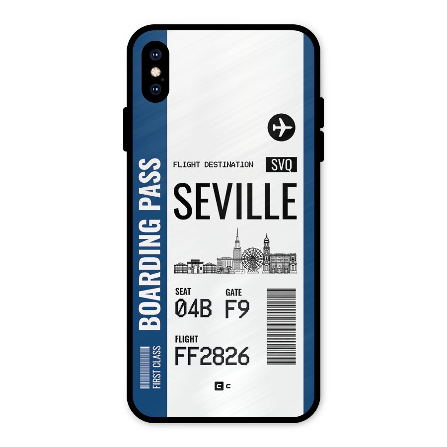 Seville Boarding Pass Metal Back Case for iPhone XS Max