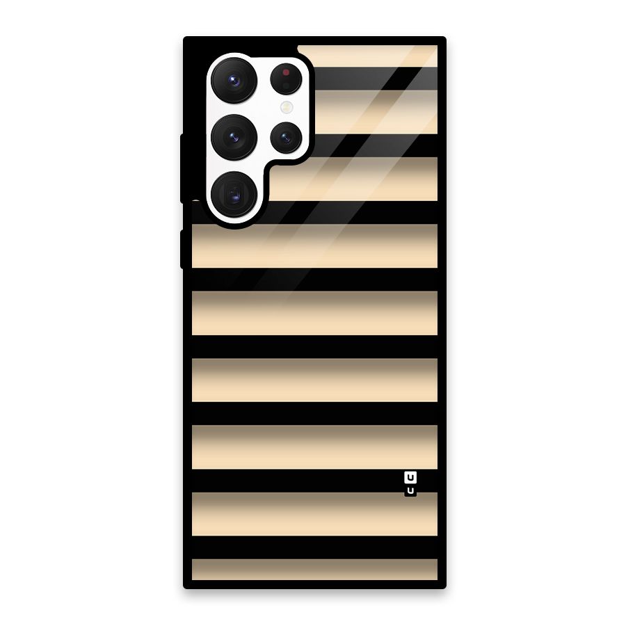 Shadow Stripes Glass Back Case for Galaxy S22 Ultra 5G