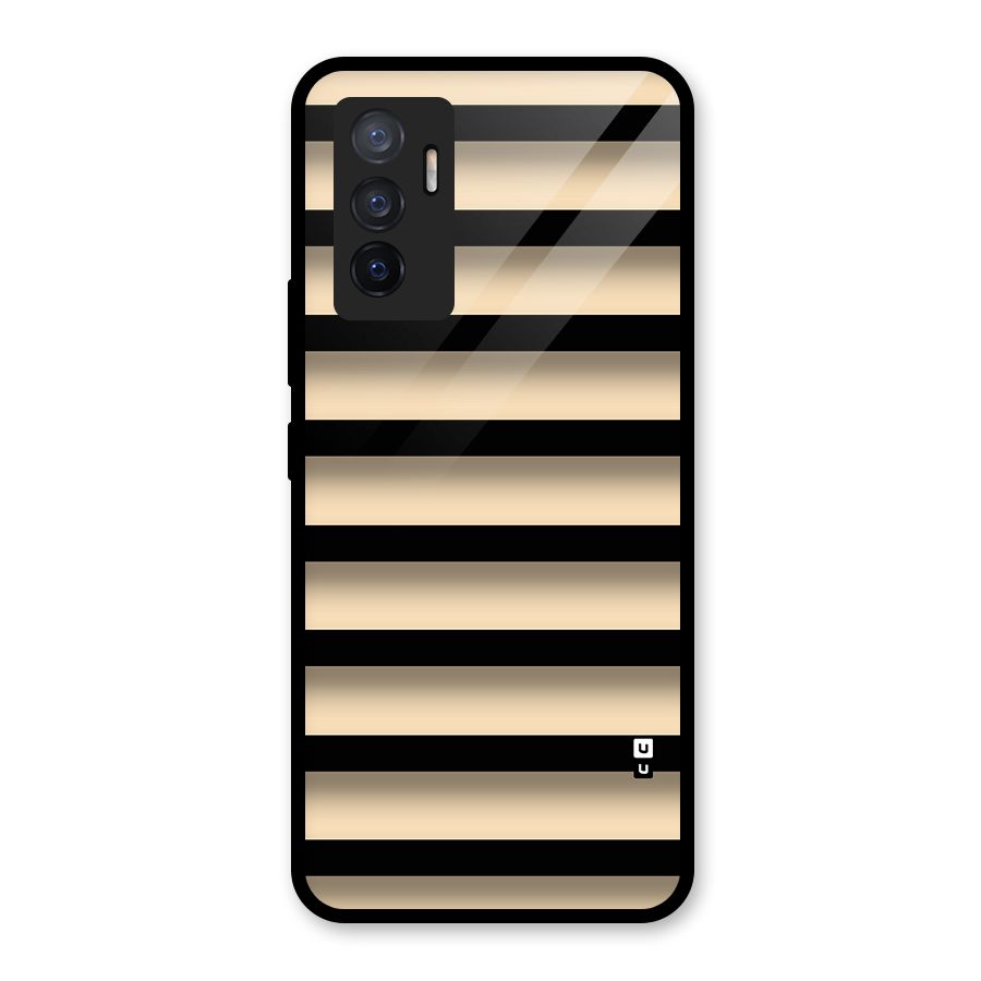 Shadow Stripes Glass Back Case for Vivo V23e