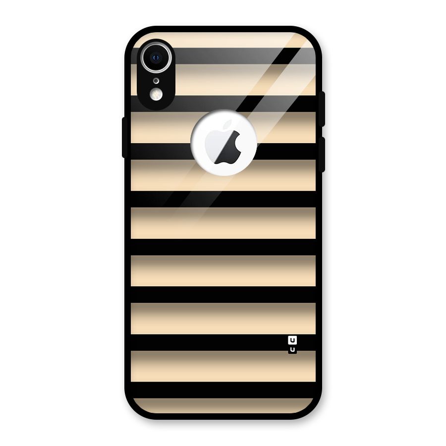 Shadow Stripes Glass Back Case for iPhone XR Logo Cut