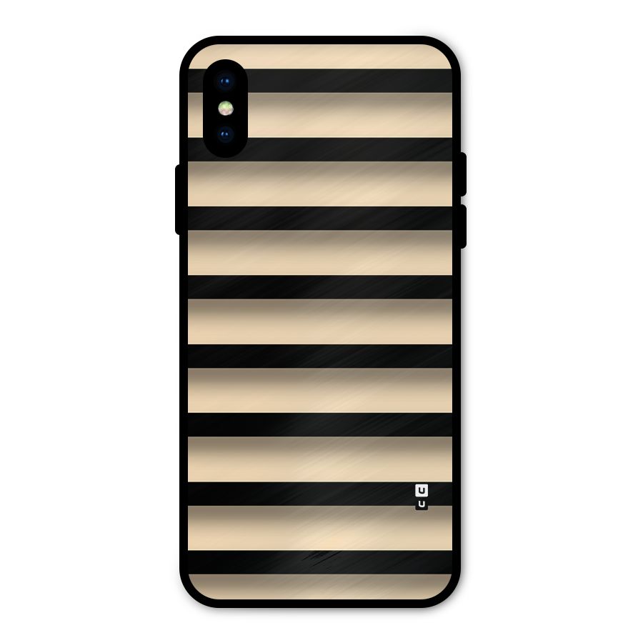 Shadow Stripes Metal Back Case for iPhone XS