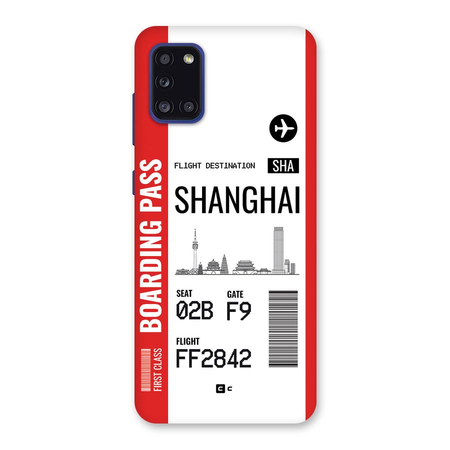 Shanghai Boarding Pass Back Case for Galaxy A31