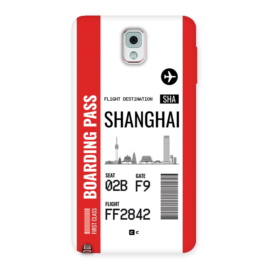 Shanghai Boarding Pass Back Case for Galaxy Note 3