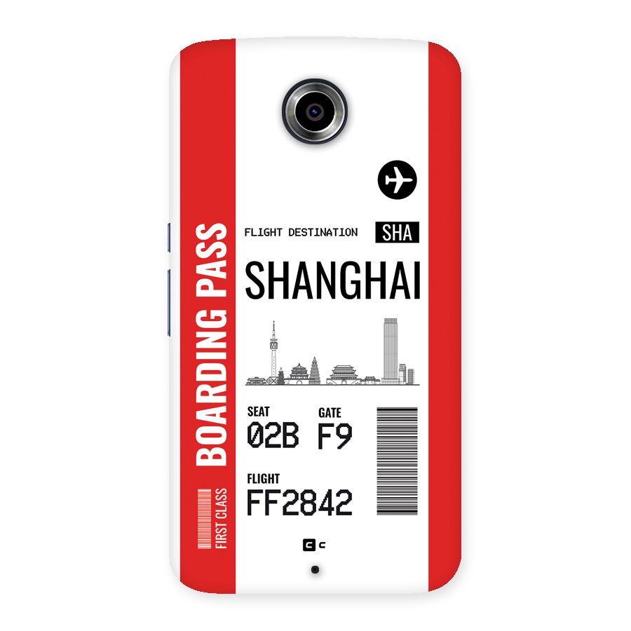 Shanghai Boarding Pass Back Case for Google Nexus 6