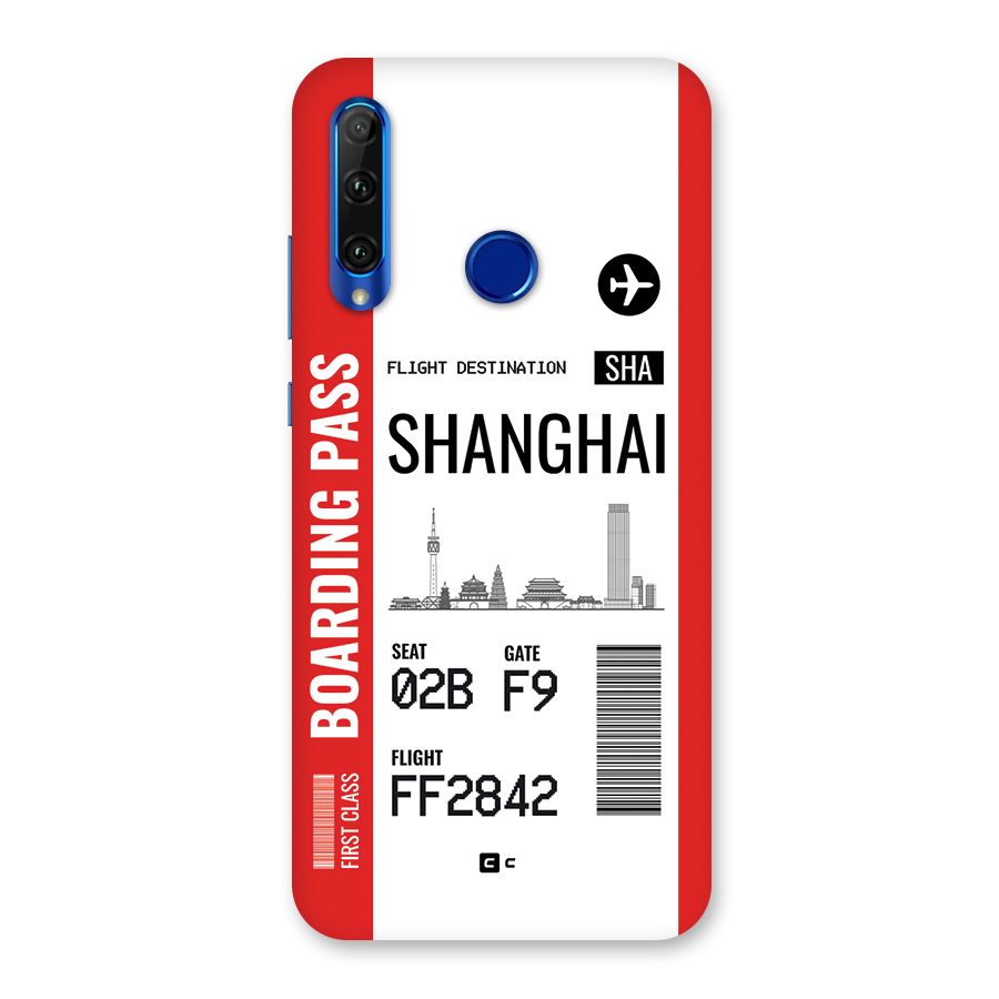 Shanghai Boarding Pass Back Case for Honor 20i