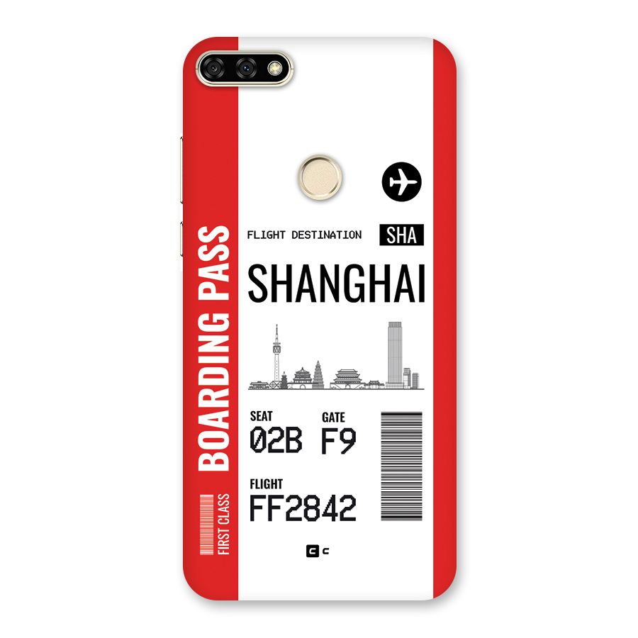 Shanghai Boarding Pass Back Case for Honor 7A