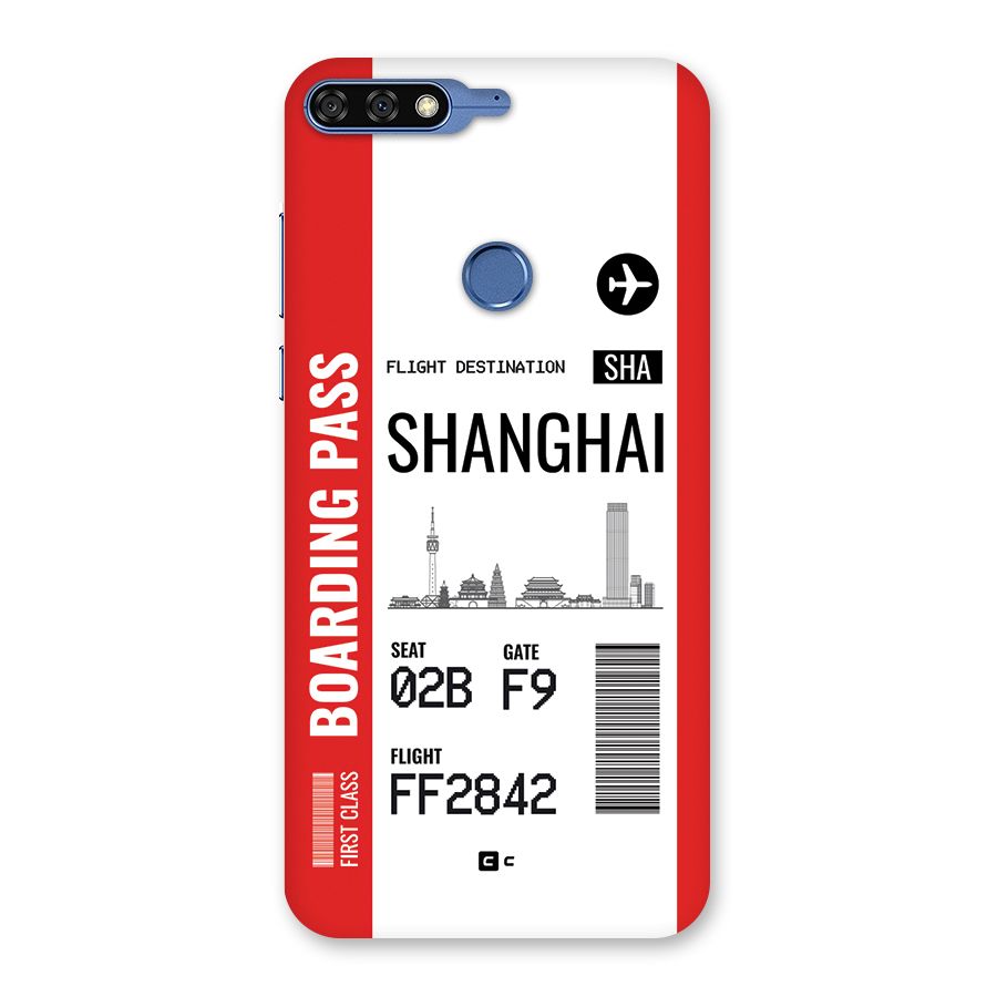 Shanghai Boarding Pass Back Case for Honor 7C