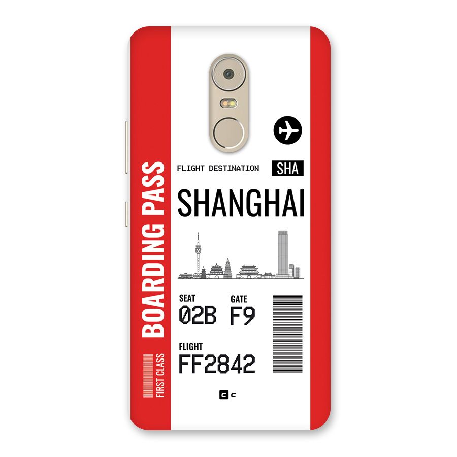 Shanghai Boarding Pass Back Case for Lenovo K6 Note