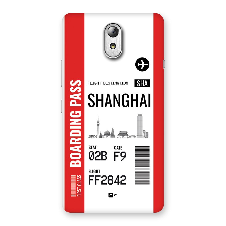 Shanghai Boarding Pass Back Case for Lenovo Vibe P1M