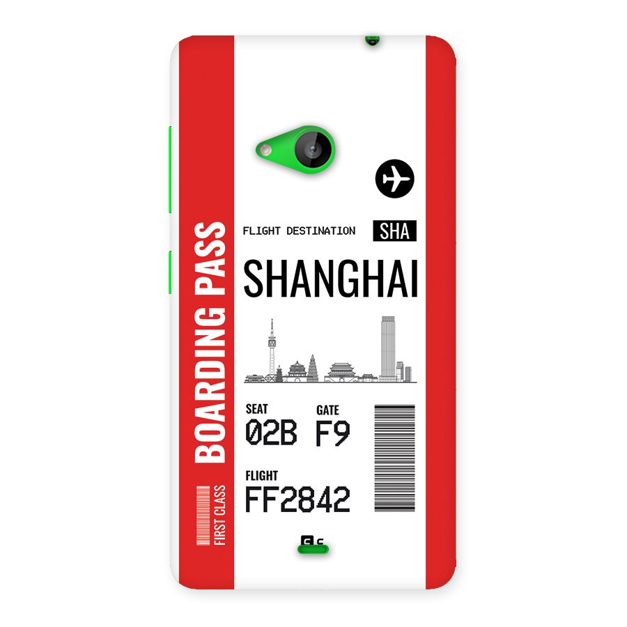 Shanghai Boarding Pass Back Case for Lumia 535