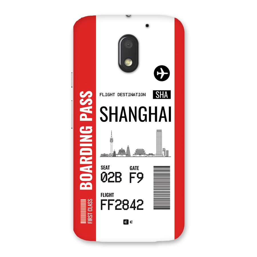 Shanghai Boarding Pass Back Case for Moto E3 Power