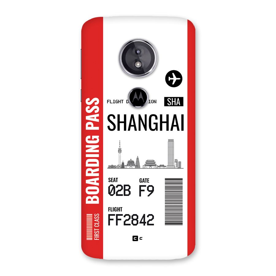 Shanghai Boarding Pass Back Case for Moto E5