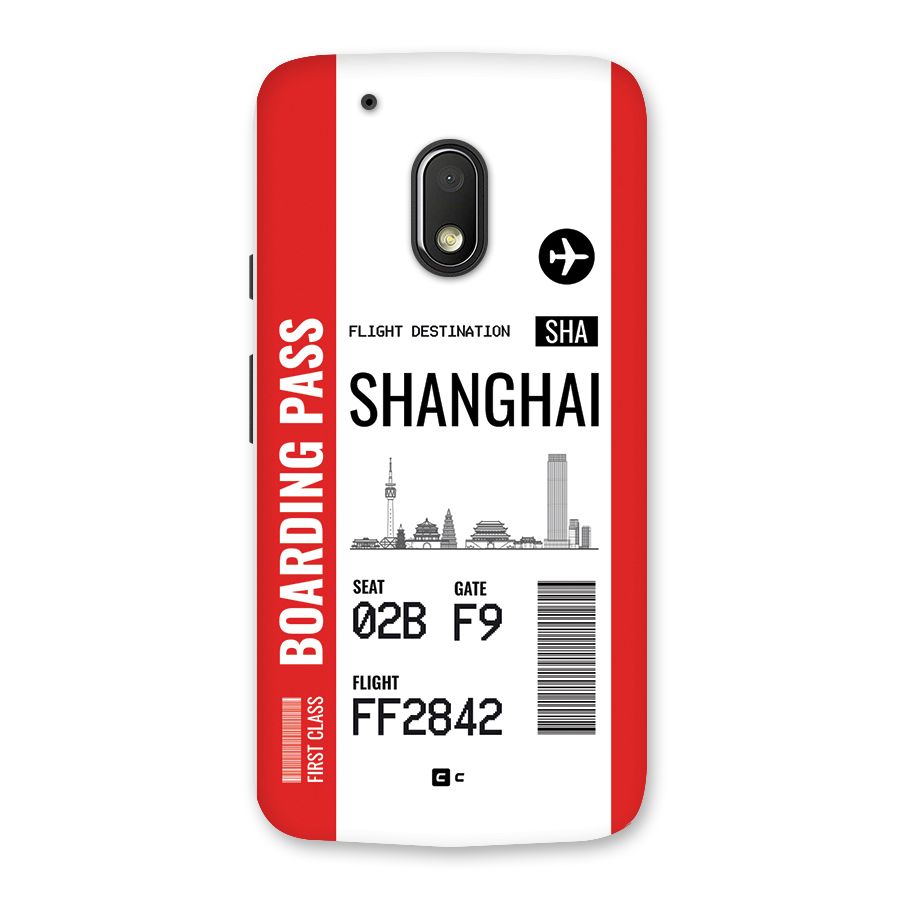 Shanghai Boarding Pass Back Case for Moto G4 Play
