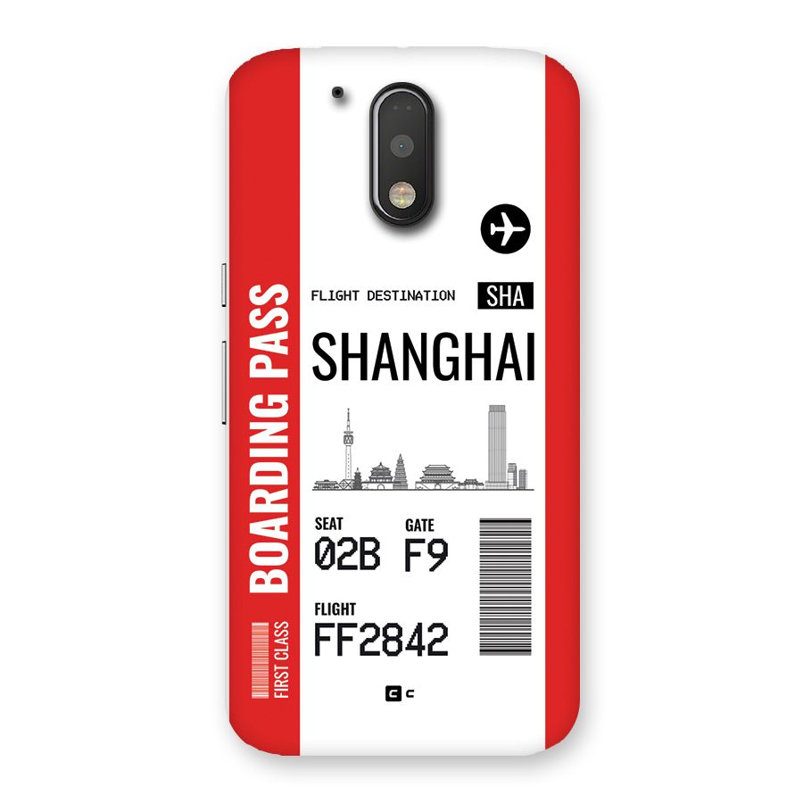Shanghai Boarding Pass Back Case for Moto G4 Plus