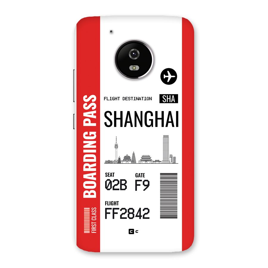 Shanghai Boarding Pass Back Case for Moto G5