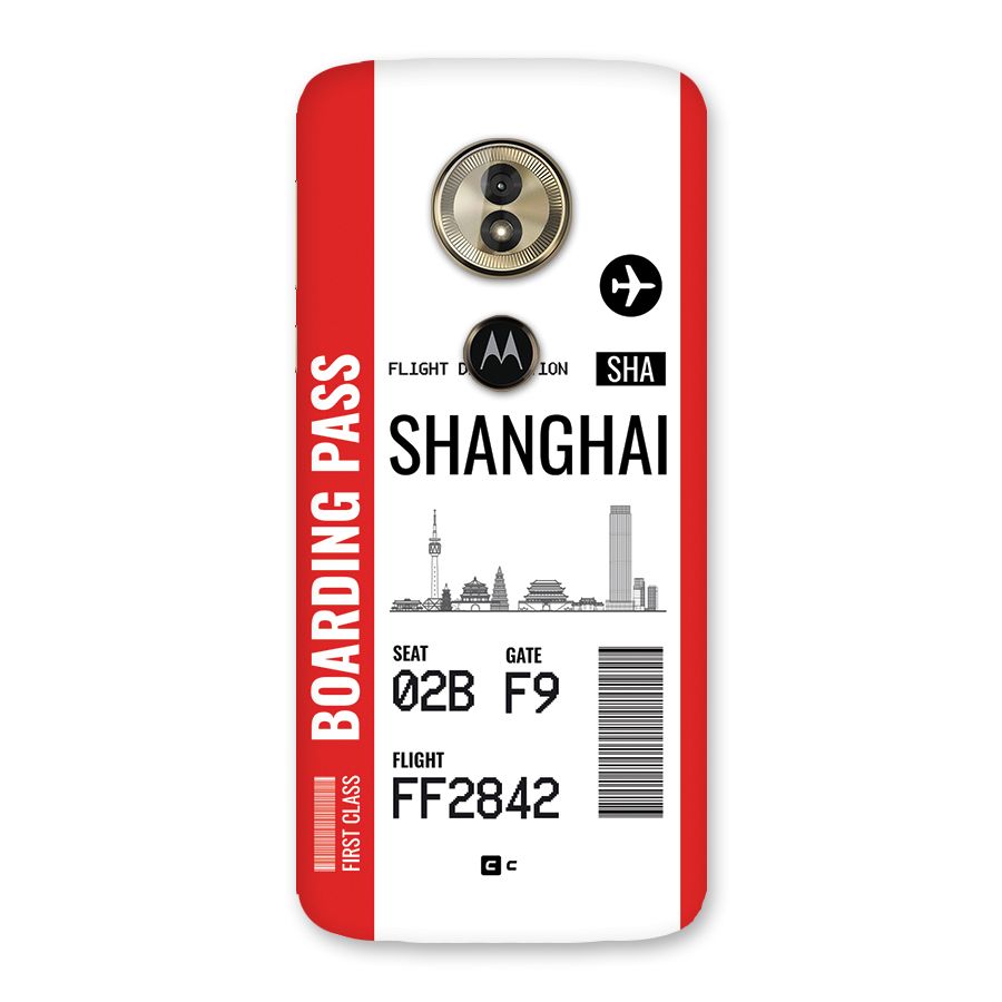Shanghai Boarding Pass Back Case for Moto G6 Play