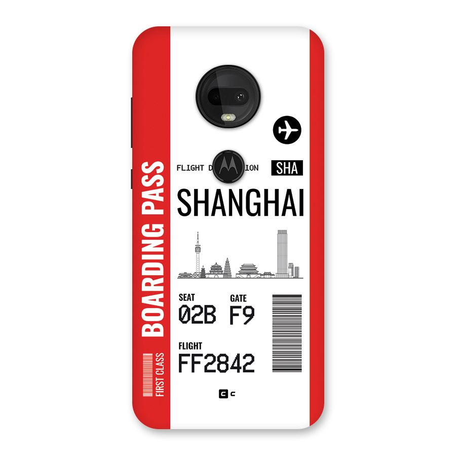 Shanghai Boarding Pass Back Case for Moto G7