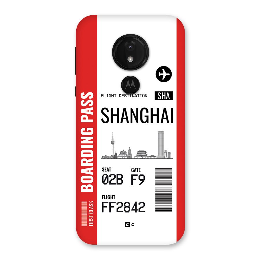 Shanghai Boarding Pass Back Case for Moto G7 Power