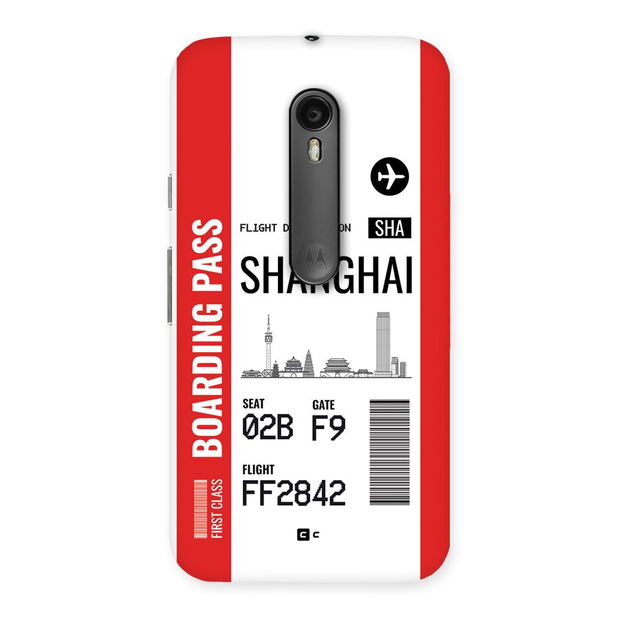 Shanghai Boarding Pass Back Case for Moto G Turbo
