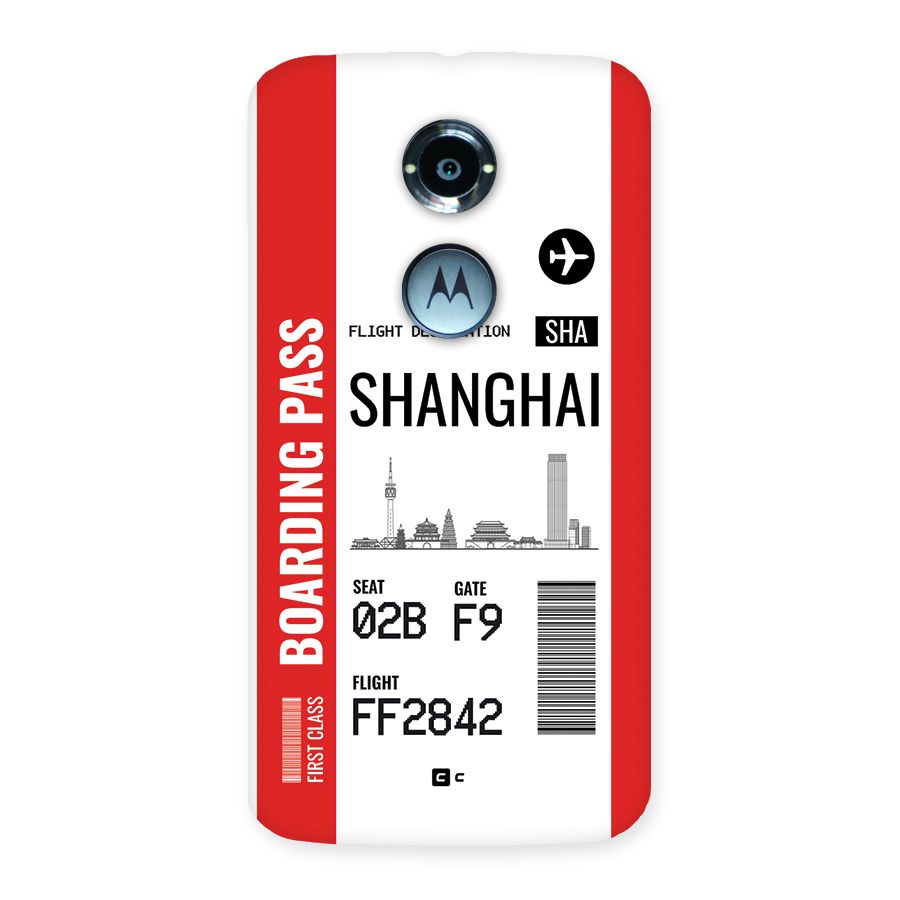 Shanghai Boarding Pass Back Case for Moto X2