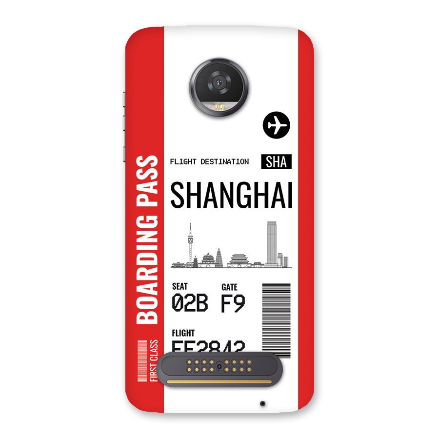 Shanghai Boarding Pass Back Case for Moto Z2 Play