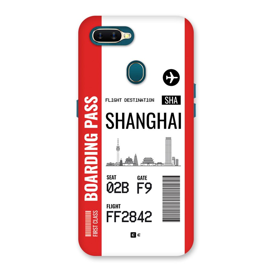 Shanghai Boarding Pass Back Case for Oppo A12s