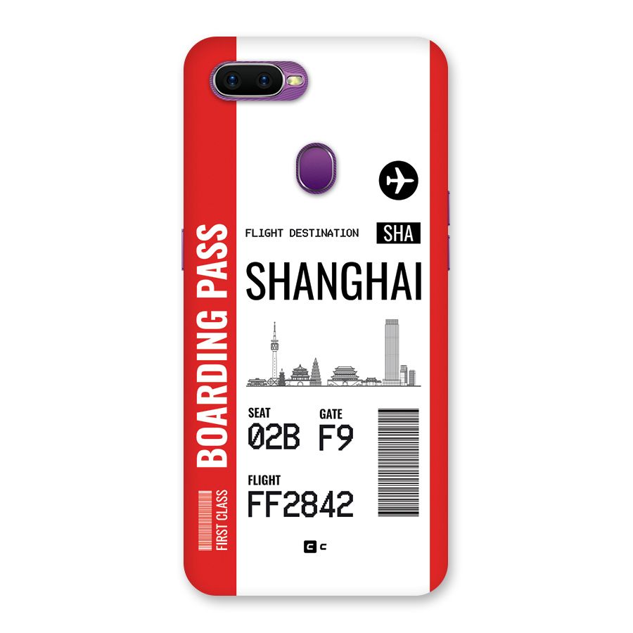 Shanghai Boarding Pass Back Case for Oppo F9