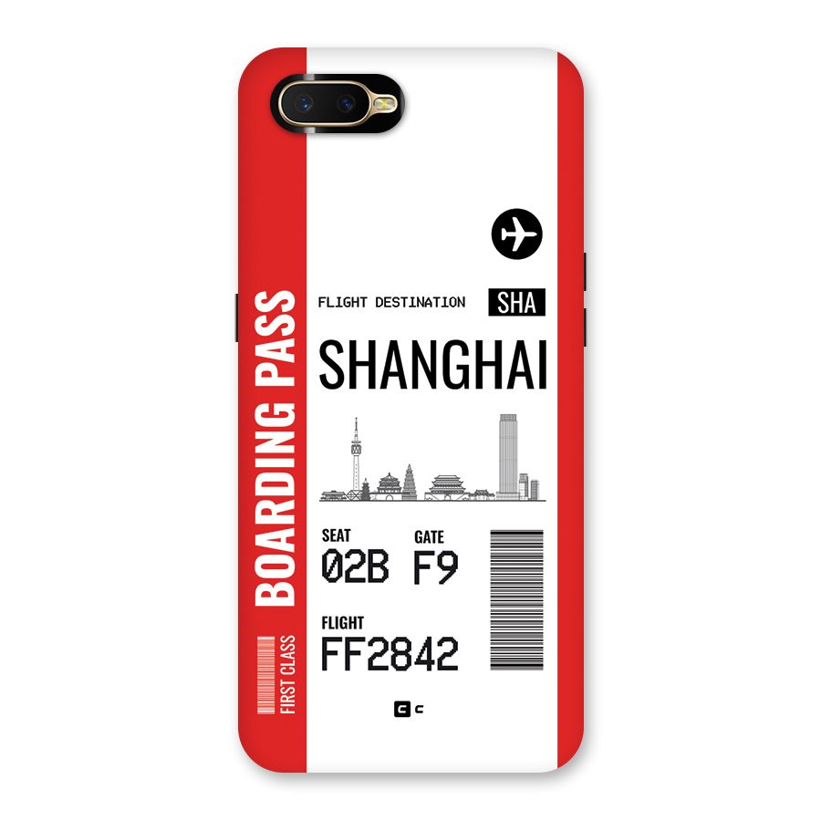 Shanghai Boarding Pass Back Case for Oppo K1