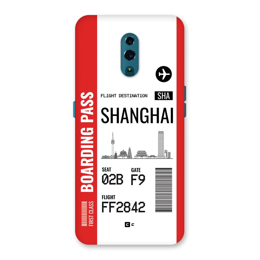 Shanghai Boarding Pass Back Case for Oppo Reno
