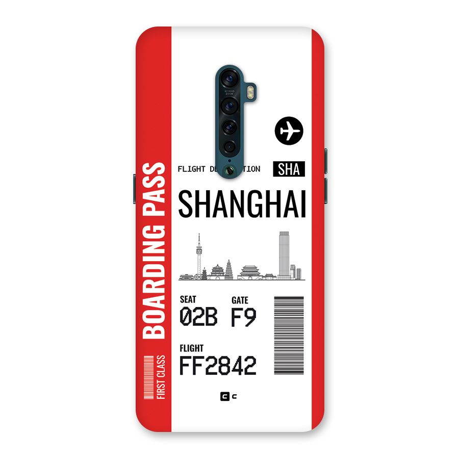 Shanghai Boarding Pass Back Case for Oppo Reno2