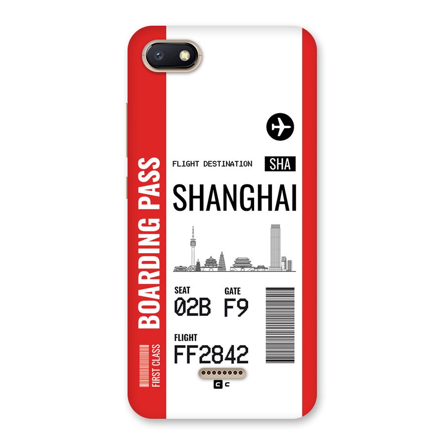 Shanghai Boarding Pass Back Case for Redmi 6A
