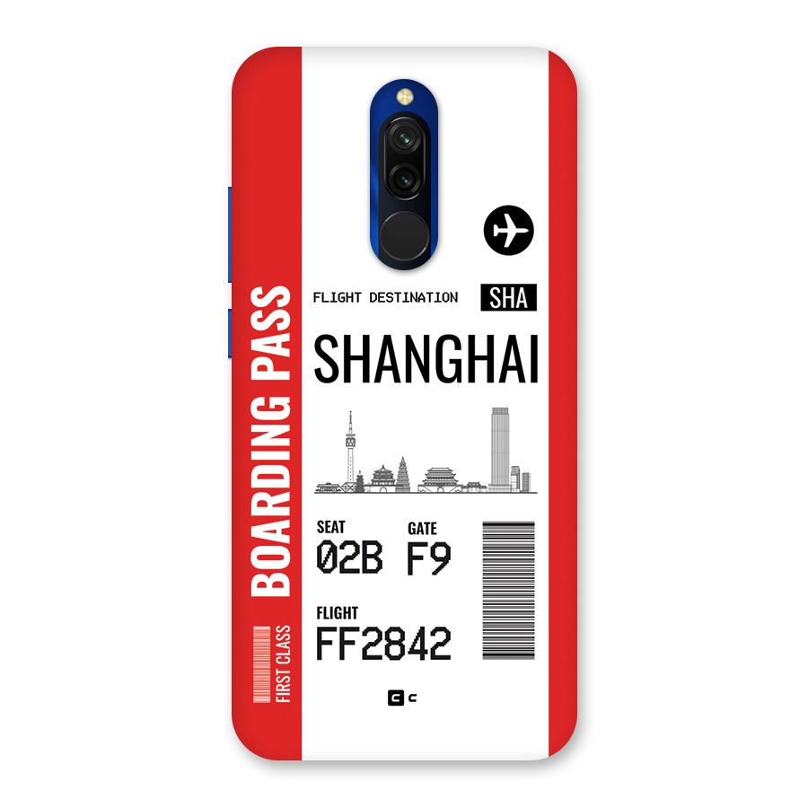 Shanghai Boarding Pass Back Case for Redmi 8