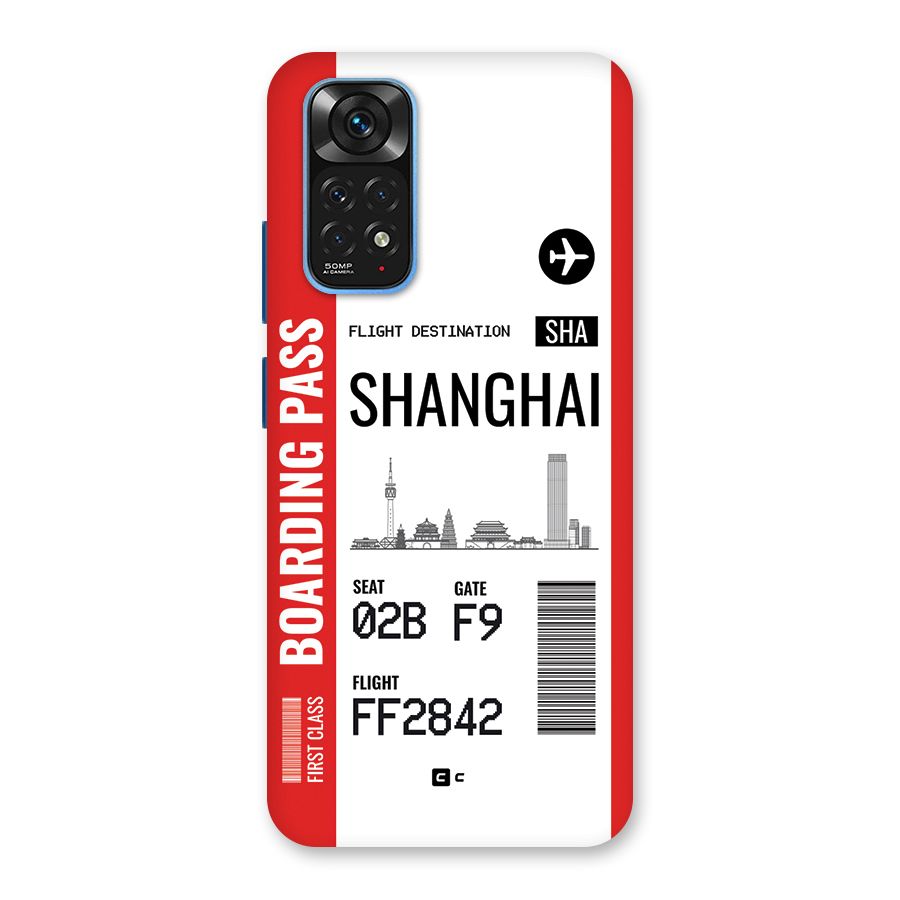 Shanghai Boarding Pass Back Case for Redmi Note 11S
