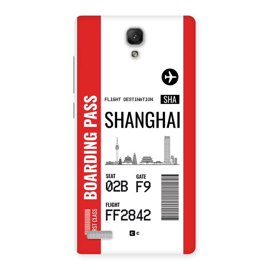 Shanghai Boarding Pass Back Case for Redmi Note Prime