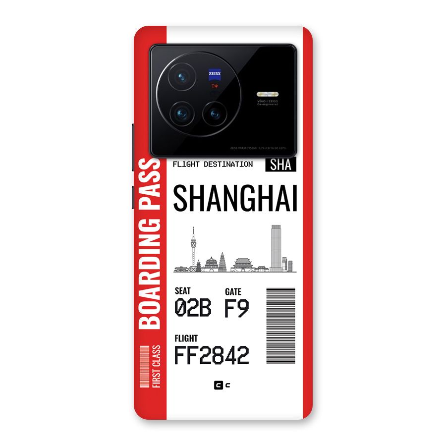 Shanghai Boarding Pass Back Case for Vivo X80