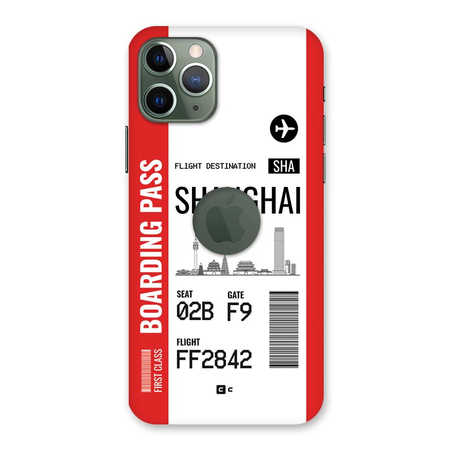 Shanghai Boarding Pass Back Case for iPhone 11 Pro Logo Cut