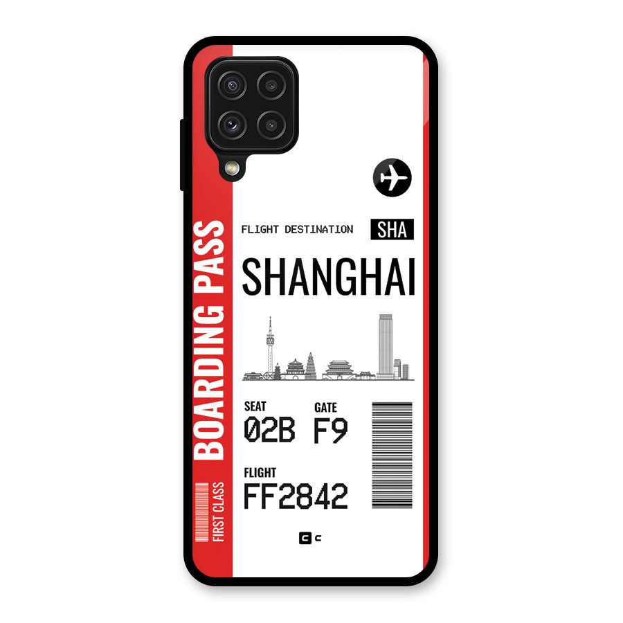 Shanghai Boarding Pass Glass Back Case for Galaxy A22 4G