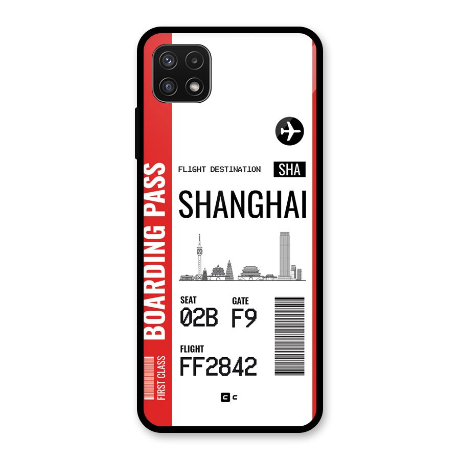 Shanghai Boarding Pass Glass Back Case for Galaxy A22 5G