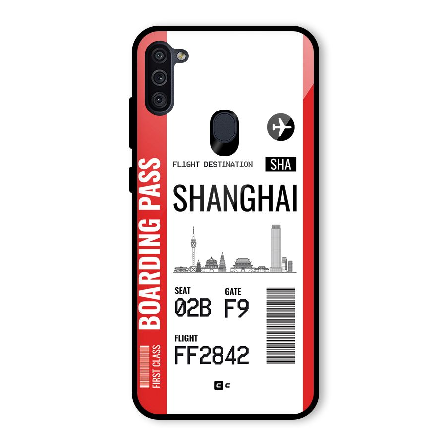 Shanghai Boarding Pass Glass Back Case for Galaxy M11