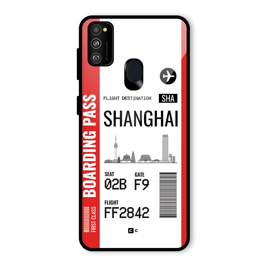 Shanghai Boarding Pass Glass Back Case for Galaxy M30s