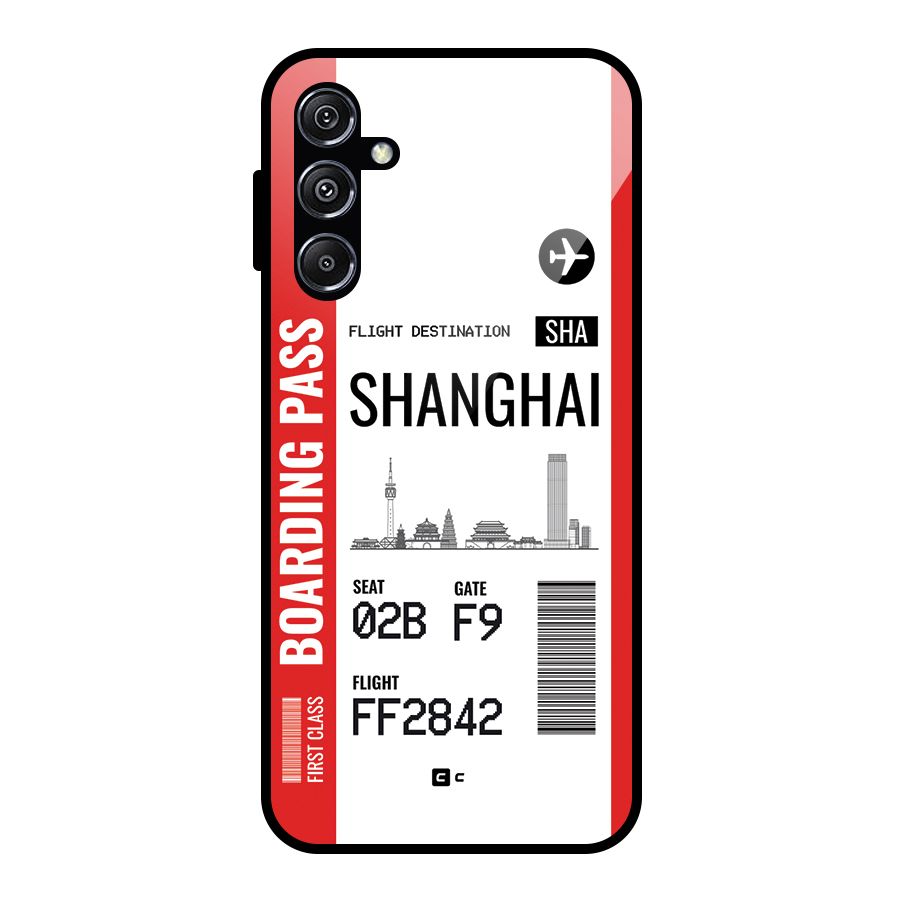 Shanghai Boarding Pass Glass Back Case for Galaxy M34 5G