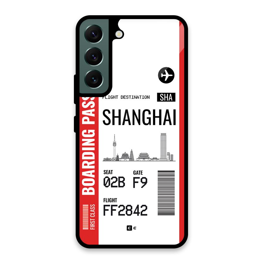Shanghai Boarding Pass Glass Back Case for Galaxy S22 5G