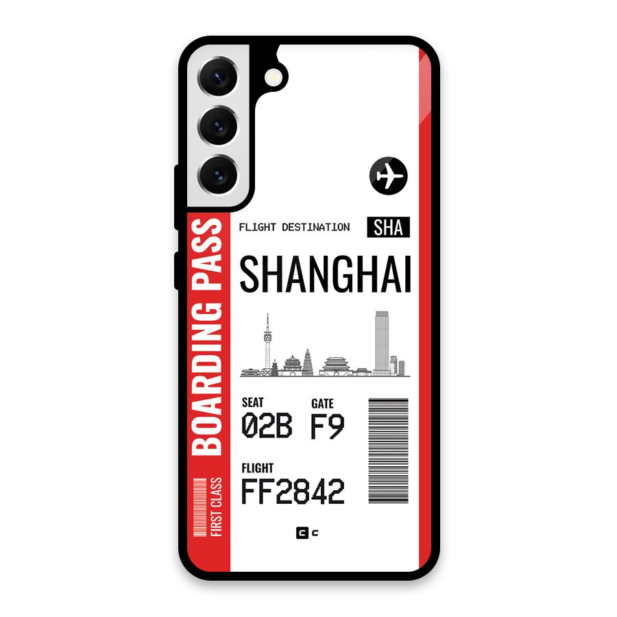 Shanghai Boarding Pass Glass Back Case for Galaxy S22 Plus 5G