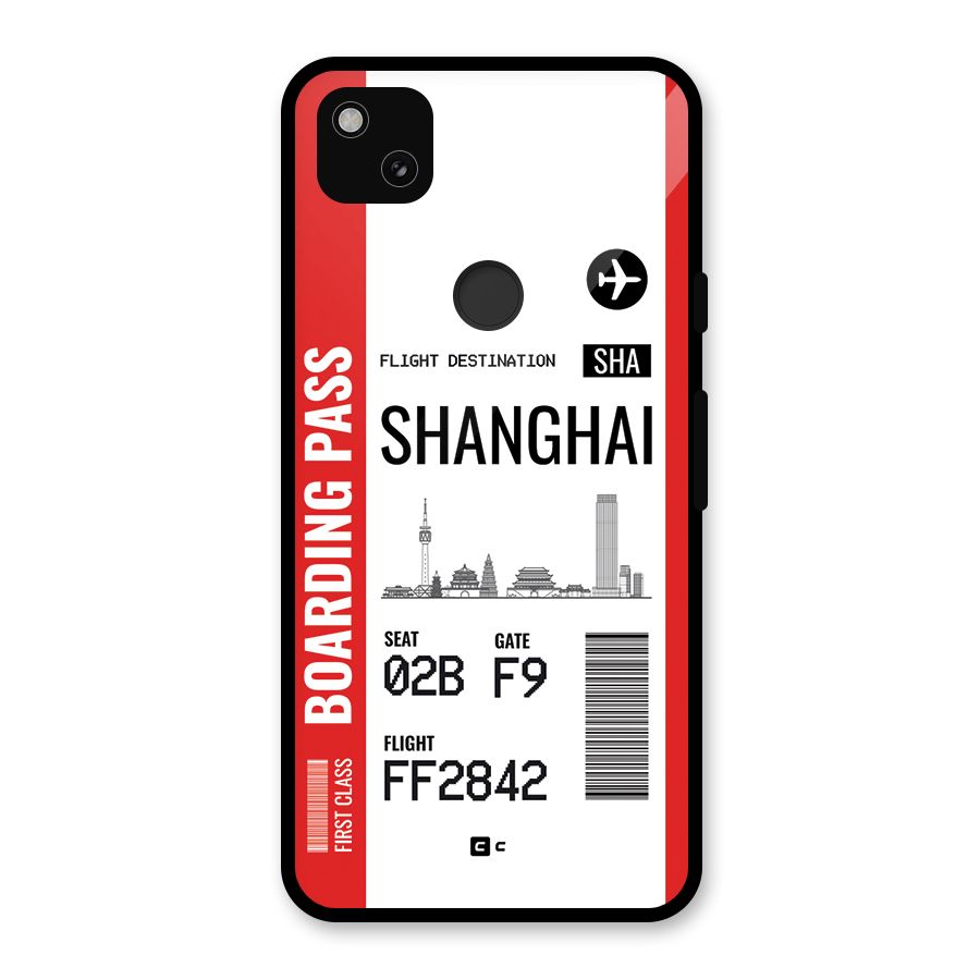 Shanghai Boarding Pass Glass Back Case for Google Pixel 4a
