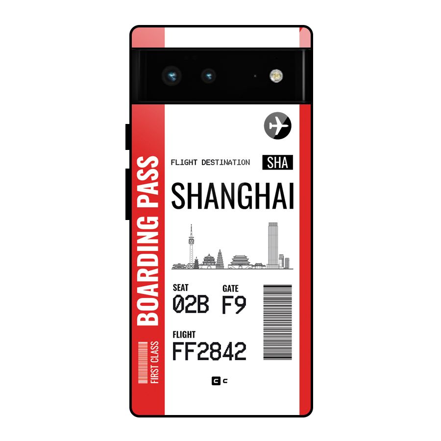 Shanghai Boarding Pass Glass Back Case for Google Pixel 6