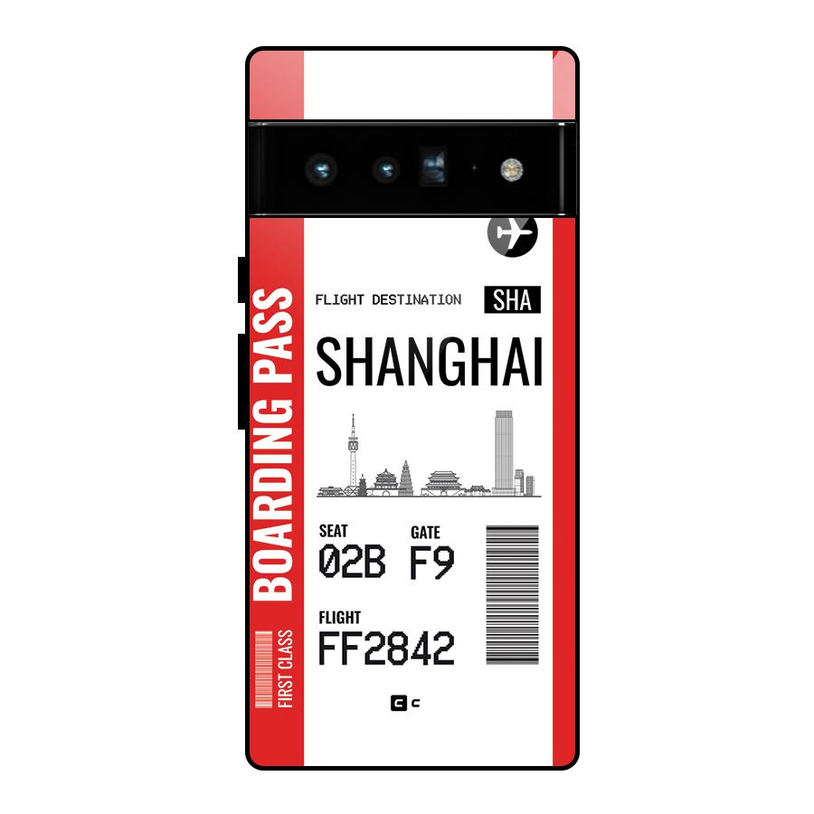 Shanghai Boarding Pass Glass Back Case for Google Pixel 6 Pro