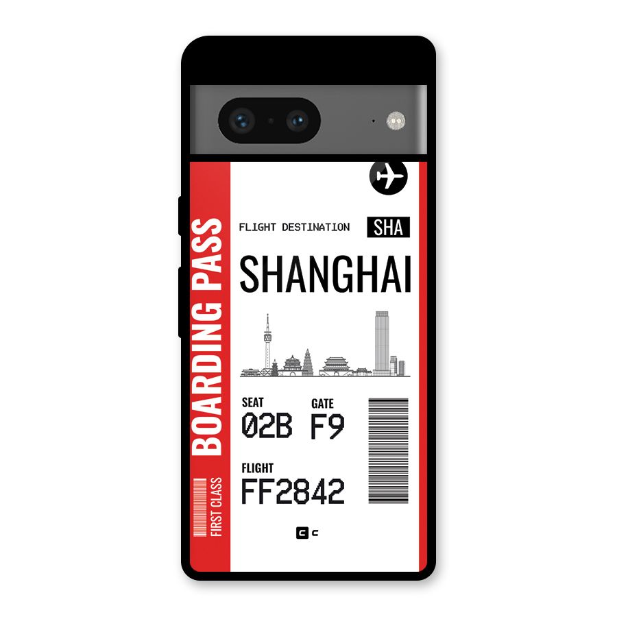 Shanghai Boarding Pass Glass Back Case for Google Pixel 7