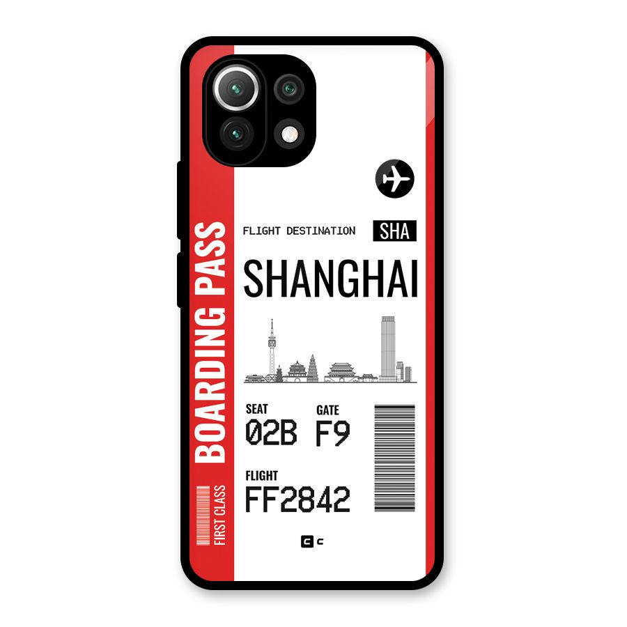 Shanghai Boarding Pass Glass Back Case for Mi 11 Lite